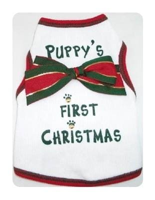 Puppys First Christmas Dog Shirt