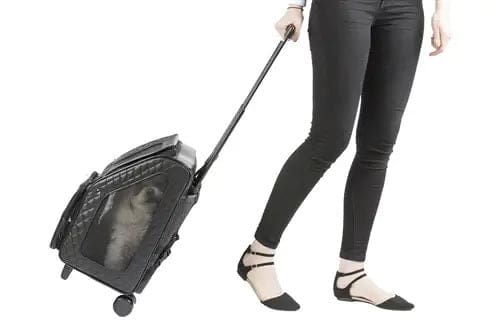 Quilted Luxe Rio Bag Dog Carrier On Wheels - Pink