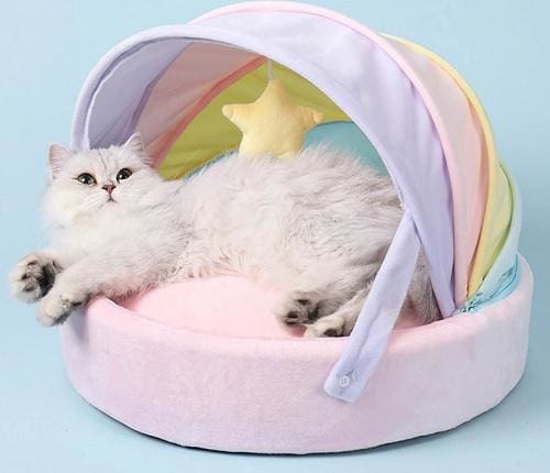 Rainbow Canopy Cat Bed
