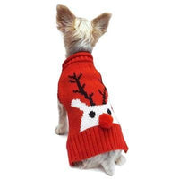 Thumbnail for Red Nose Reindeer Dog Sweater