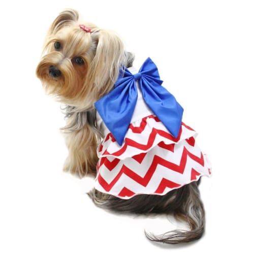 Red White and Blue Dog Dress