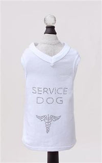 Thumbnail for Service Dog V Neck Crystal Embellished Shirt