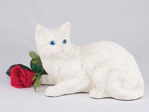 Shorthair Cat Urn - All White