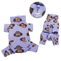 Thumbnail for Silly Monkey Fleece Pet Pajama - Lavender