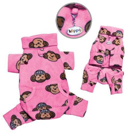 Silly Monkey Fleece Pajamas- Pink