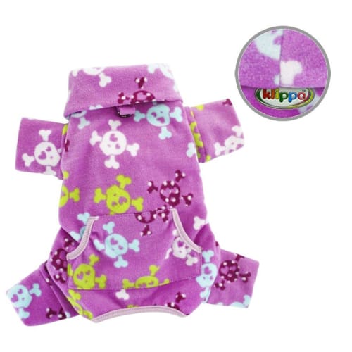 Skull Crossbones Fleece Turtleneck Dog Pajama