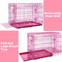Thumbnail for Pink Wire Dog Crate