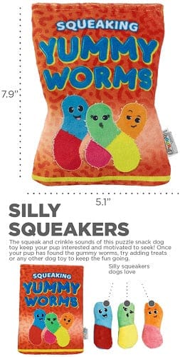 Snack Bag Puzzle Dog Toy - Yummy Worms