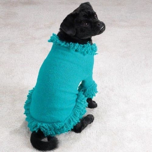 Stretch Knit Fringed Dog Sweater
