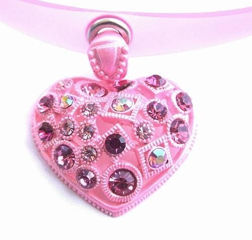 Swarovski Crystal Heart Dog Necklace Collar