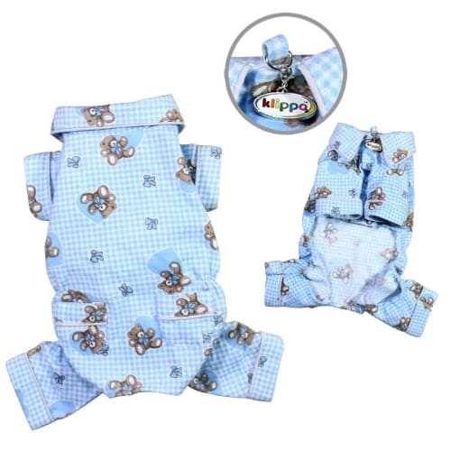 Teddy Bear Love Flannel PJ- Blue