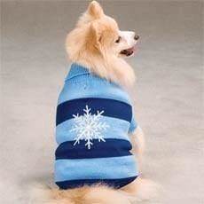 Tonal Striped Snowflake Dog Sweater
