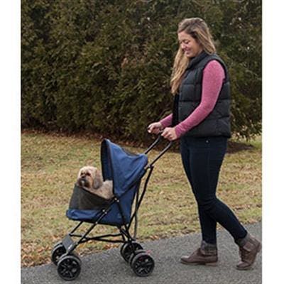 travel lite pet stroller Pet Gear Travel Lite Plus Stroller, Compact, Easy Fold, No Assembly Required, Large Wheels for Cats and Dogs up to 15 pounds, 3 Colors(Dark Sapphire)