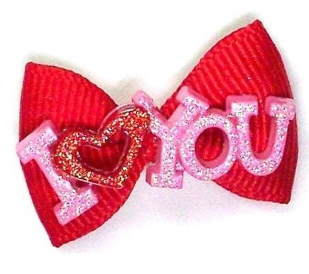 Valentine I Love You Bows Red
