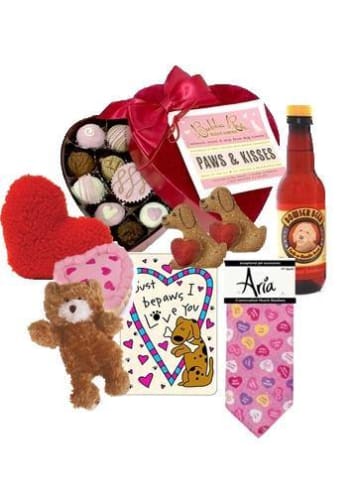 Valentines Day Dog Gift Basket