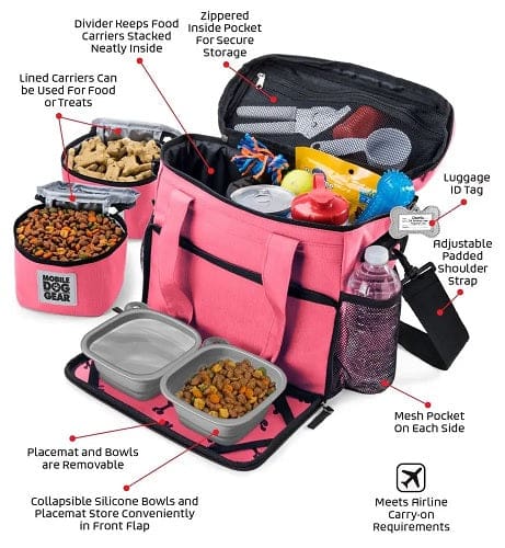 Week Away Dog Travel Bag - Pink