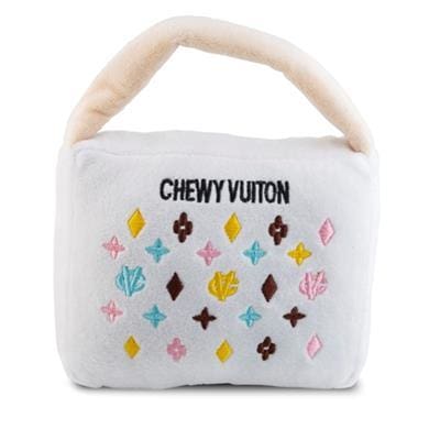 White Vuiton Handbag Dog Toy