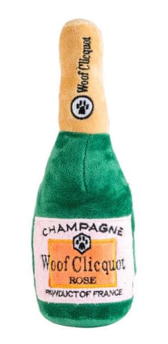 Woof Clicquot Rose’ Champagne Bottle Plush Dog Toy