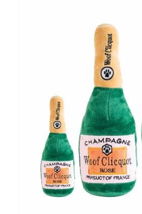 Woof Clicquot Rose’ Champagne Bottle Plush Dog Toy