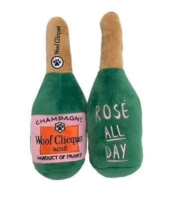 Woof Clicquot Rose’ Champagne Bottle Plush Dog Toy
