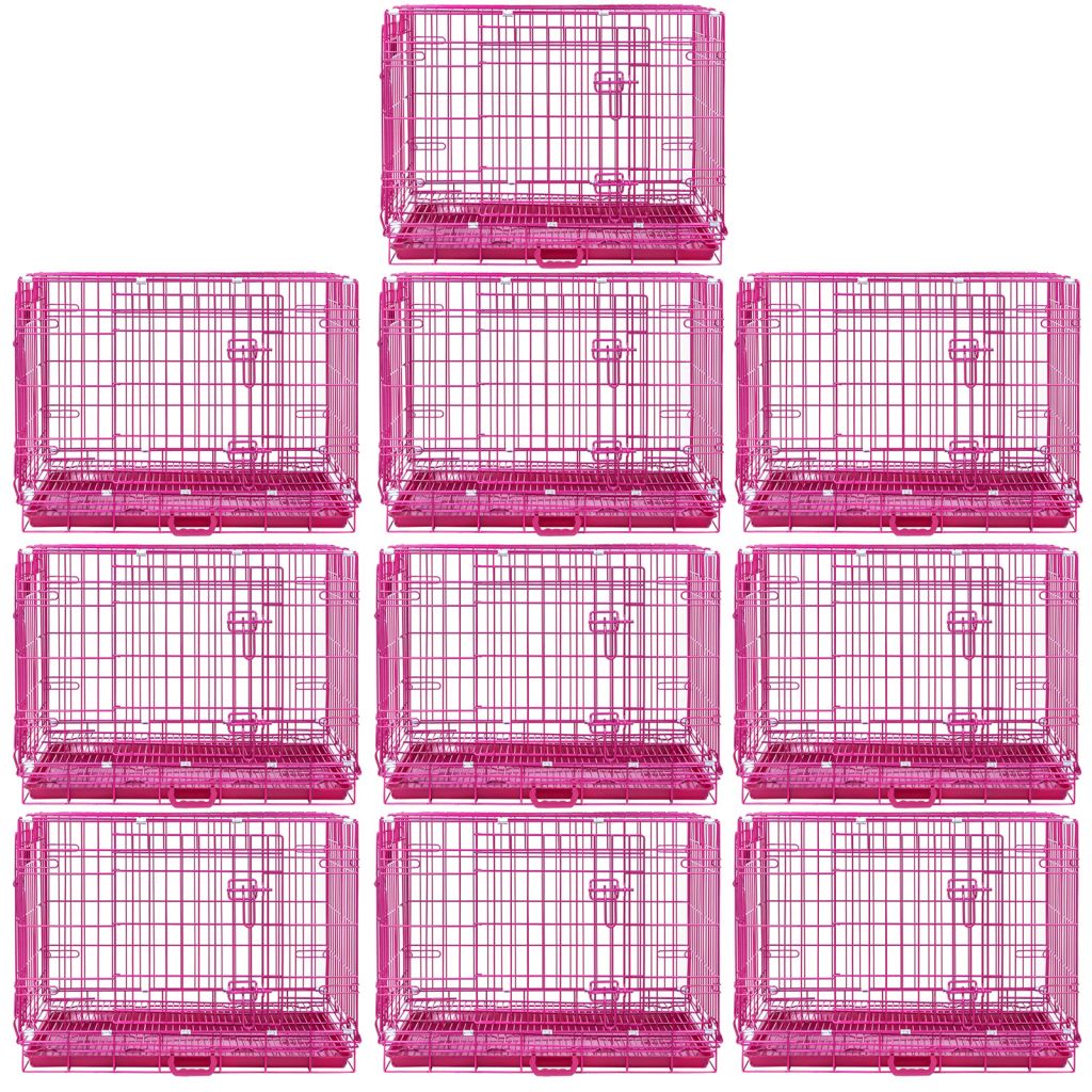 Pink Wire Dog Crate