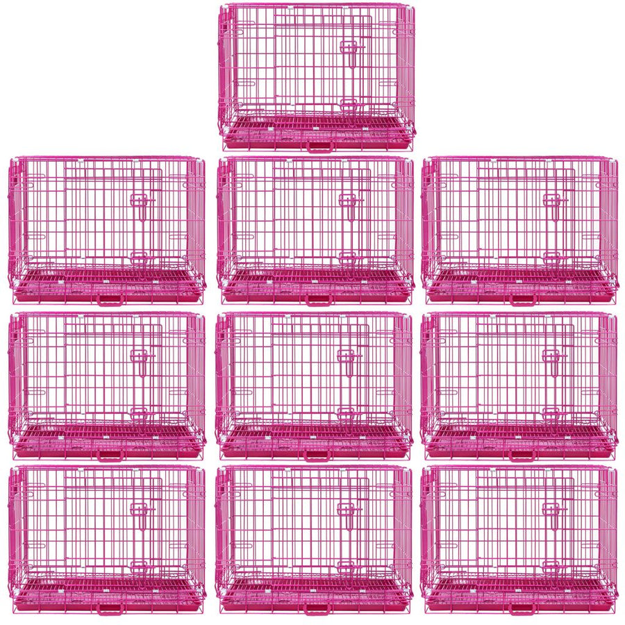 Pink Wire Dog Crate