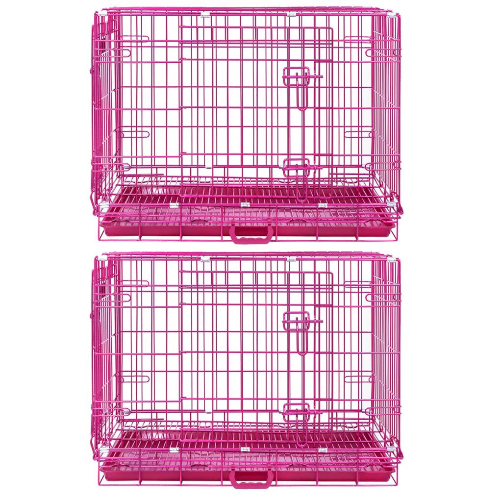 Pink Wire Dog Crate