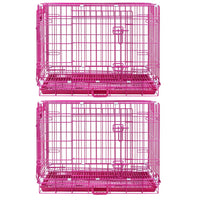 Thumbnail for Pink Wire Dog Crate