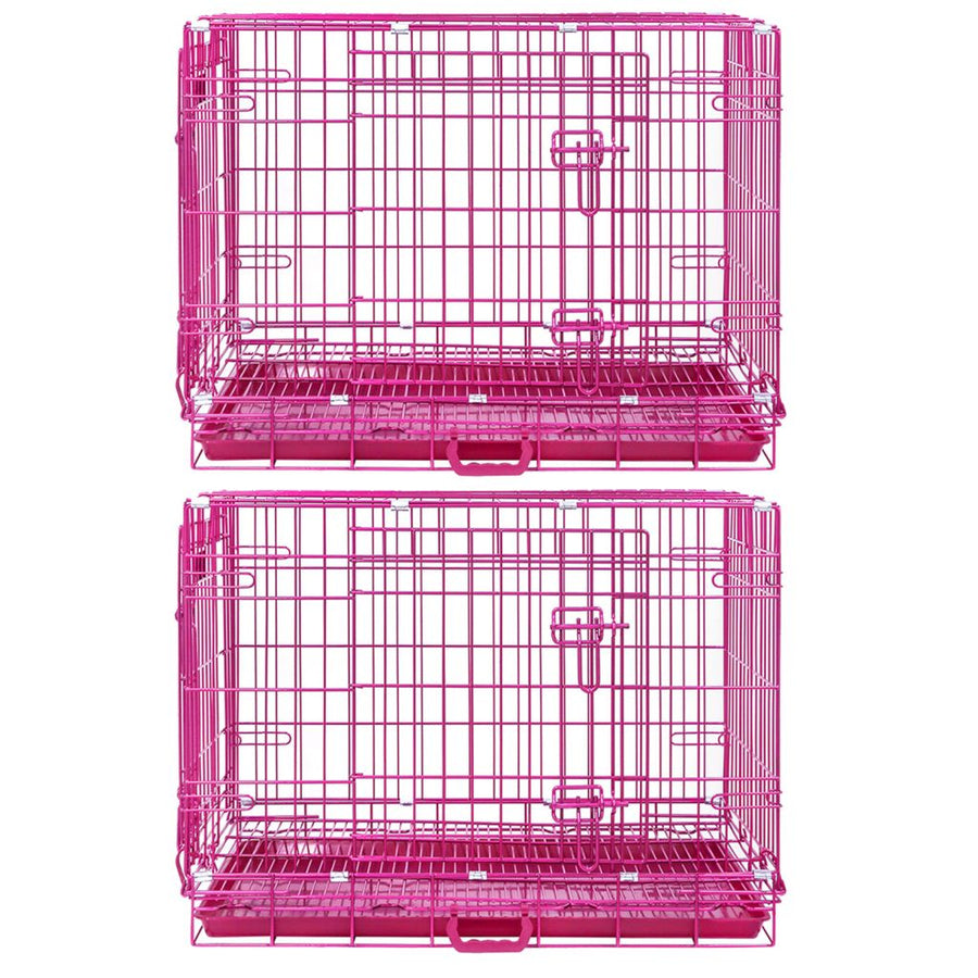 Pink Wire Dog Crate
