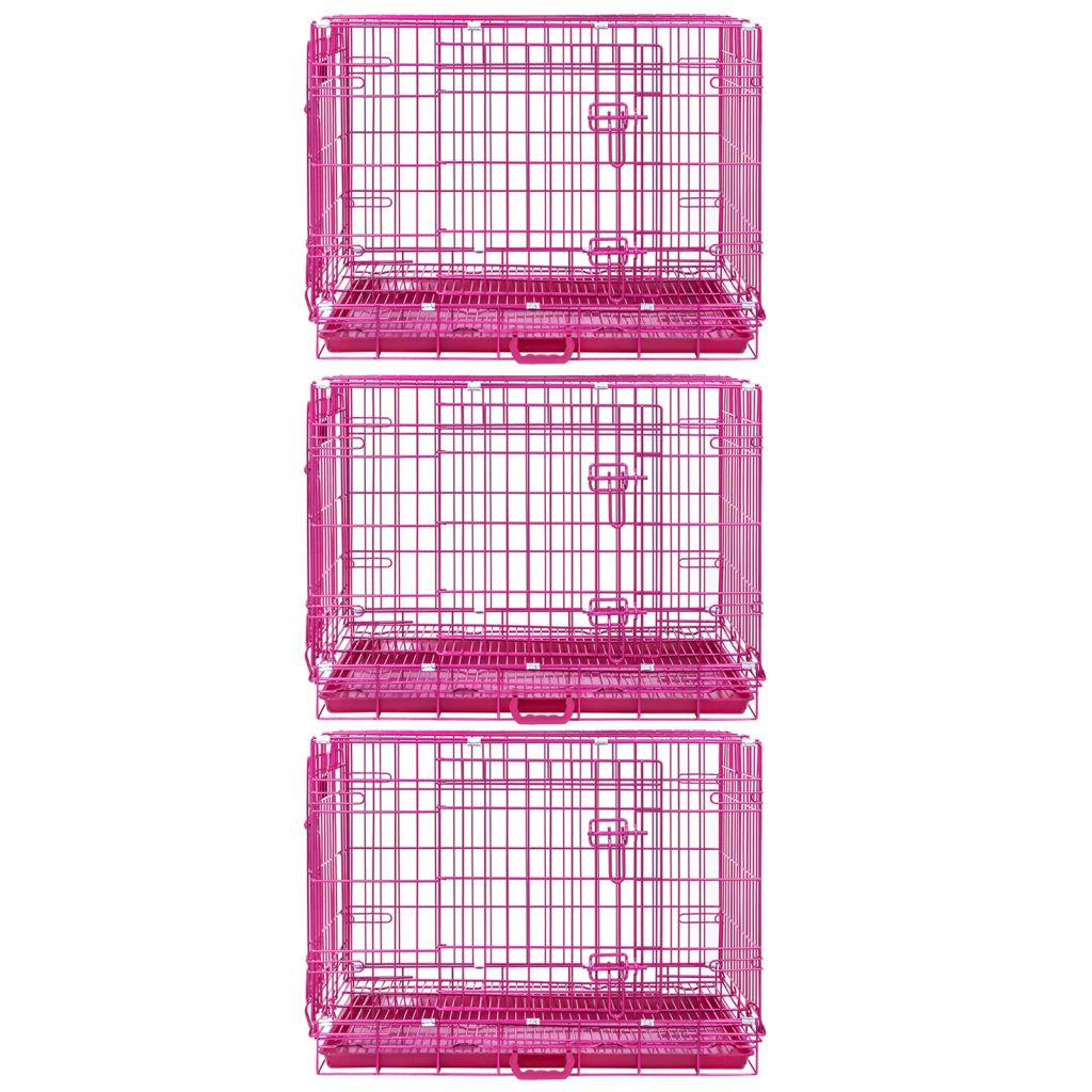Pink Wire Dog Crate