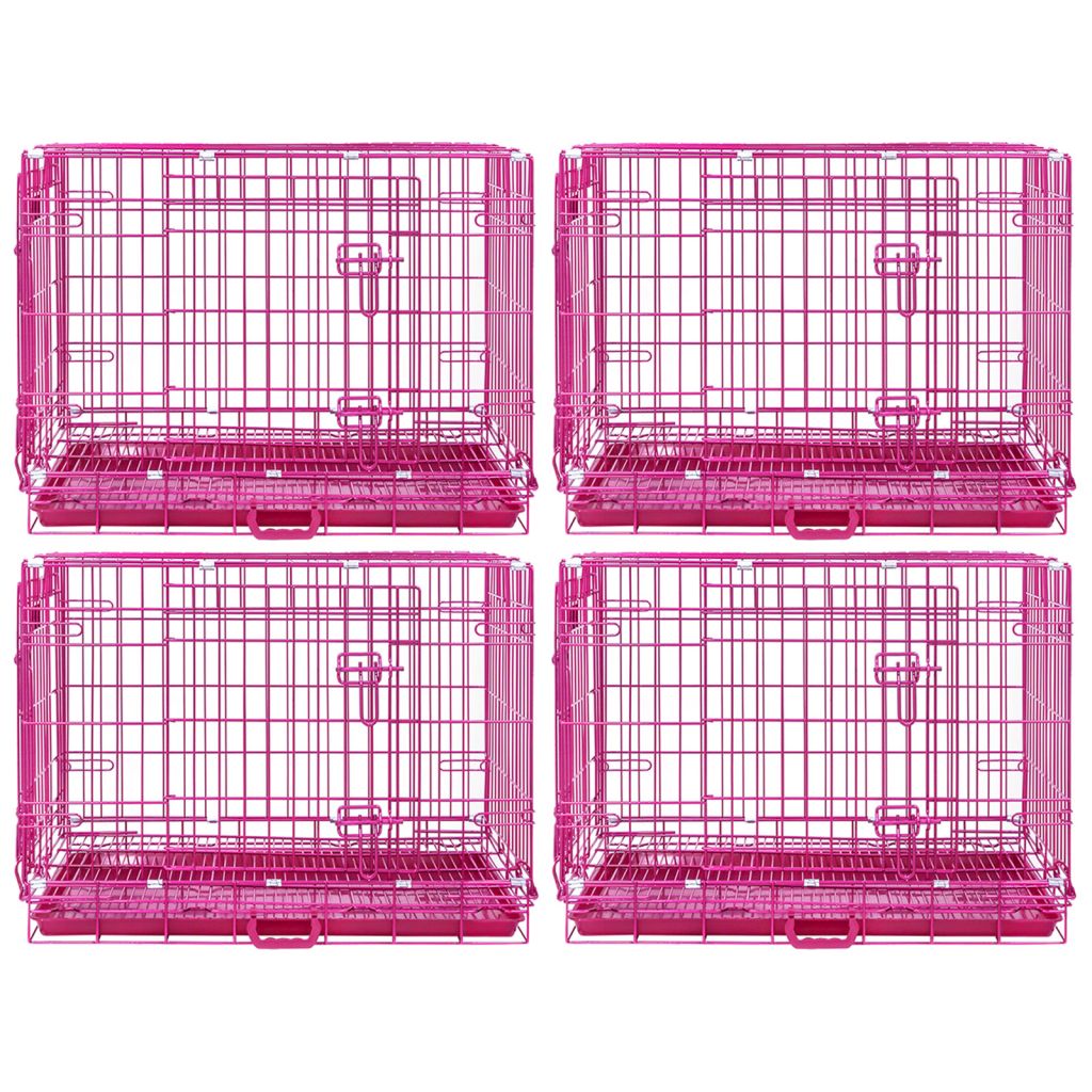 Pink Wire Dog Crate