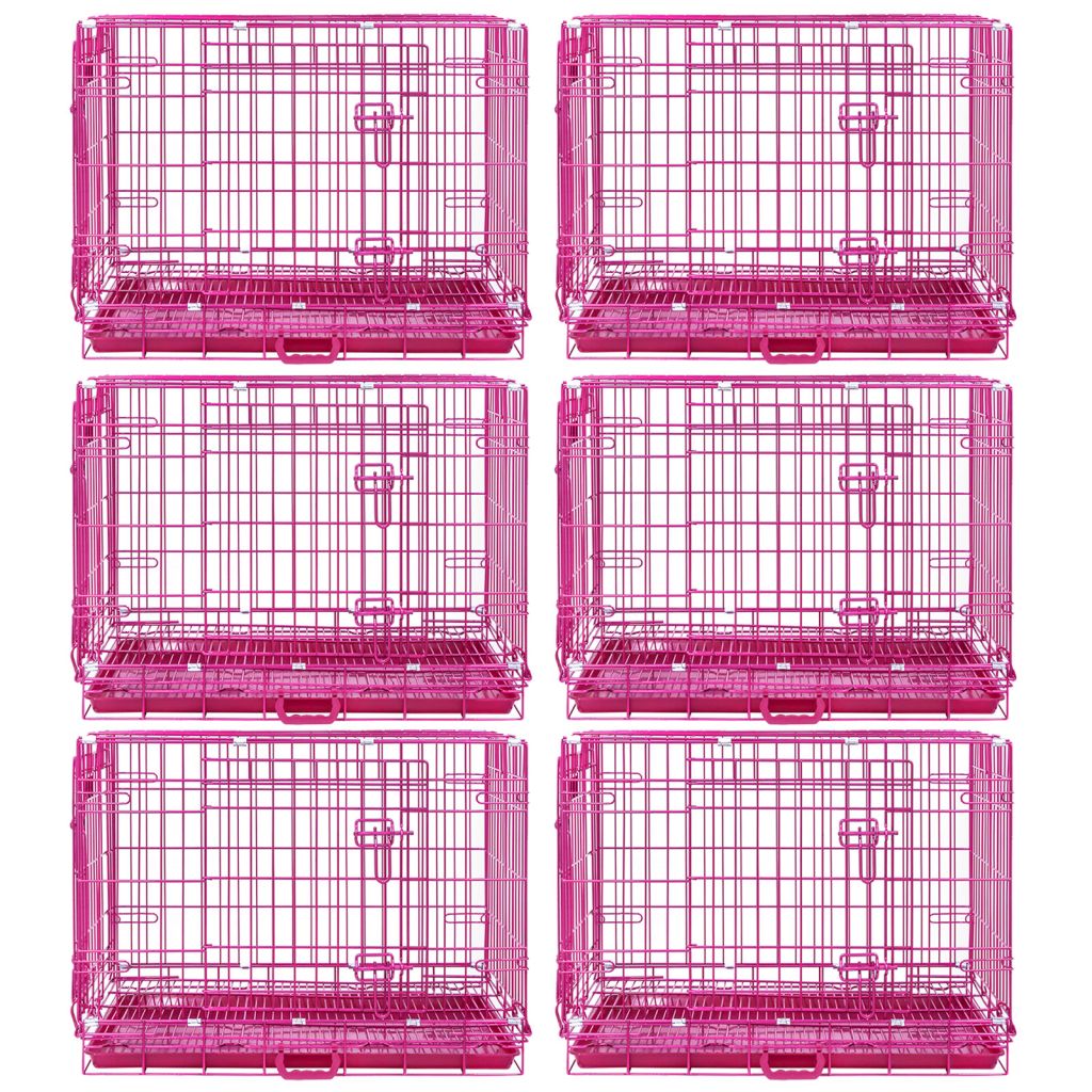 Pink Wire Dog Crate