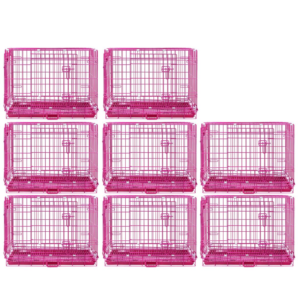 Pink Wire Dog Crate